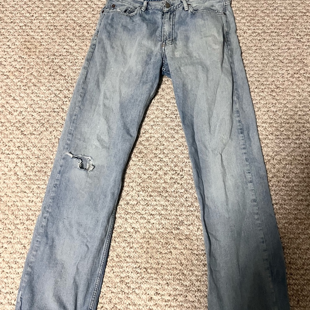 Stylish Distressed Blue Jeans